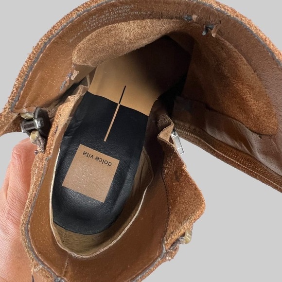 DOLCE VITA Suede Ankle Boots The Stunna in Tan Brown Women's 9.5 - Picture 12 of 14